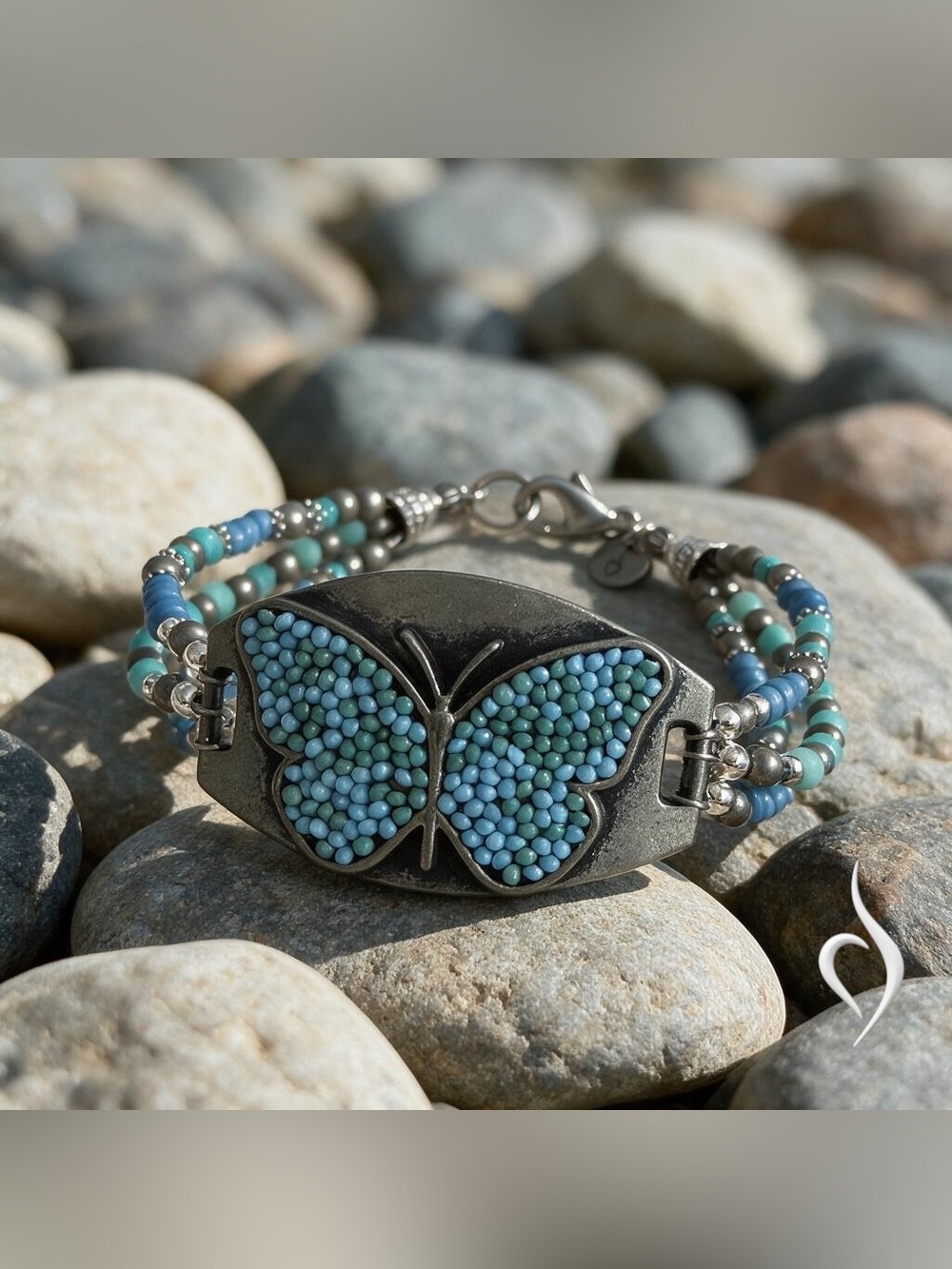 Turquoise Butterfly Beaded Bracelet
